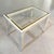 Mid-Century Modern Cream Metal & Brass Side Tables with Glass Top, 1970s, Set of 2 For Sale - Image 10 of 12