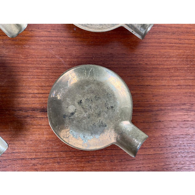 Gold Mid-Century Modern Austrian Brass Stacking Ashtrays, 1960s, Set of 5 For Sale - Image 8 of 18