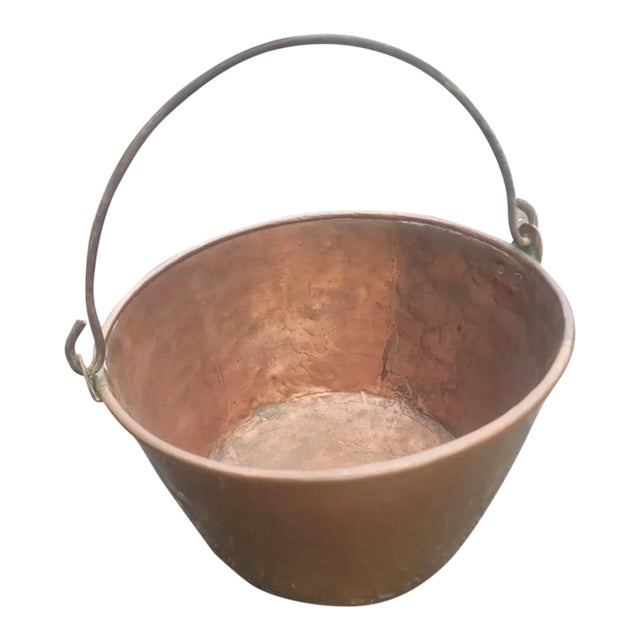 1920s Copper Cauldron Pot, Planter For Sale