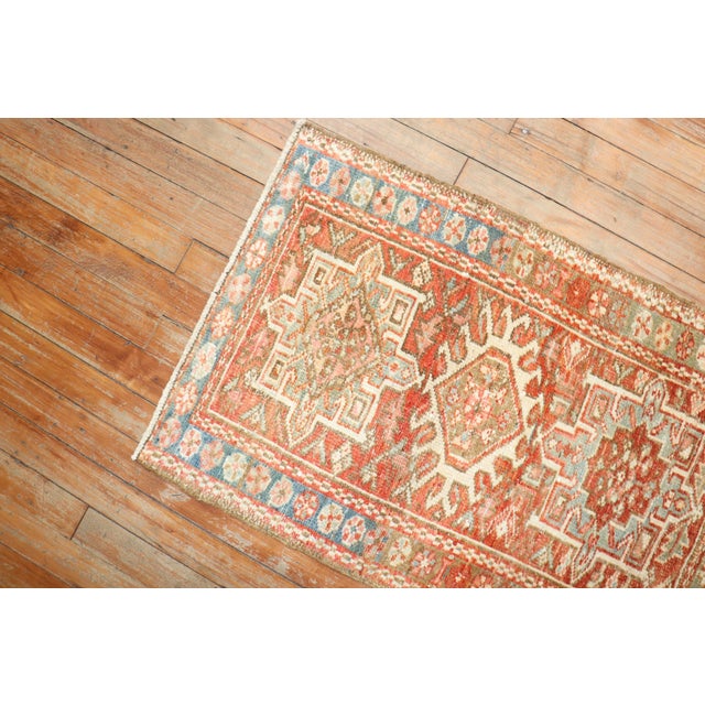 Persian Antique Zabihi Collection Mini Persian Heriz Rug - 1'11" x 2'8" For Sale - Image 3 of 5