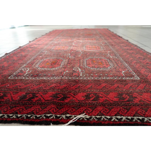 Islamic 1950s, Vintage Afghan Baluch Runner Rug 3.5' X 6.11' For Sale - Image 3 of 10