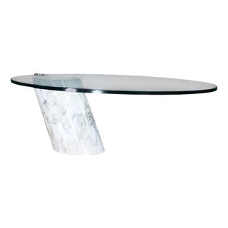 K1000 Coffee Table in Marble and Glass by Team Form AG for Ronald Schmitt, 1970s For Sale