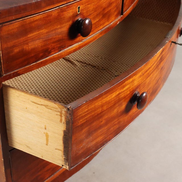 Brown Chest of Drawers in Mahogany with Maple and Ebony Inlays For Sale - Image 8 of 11
