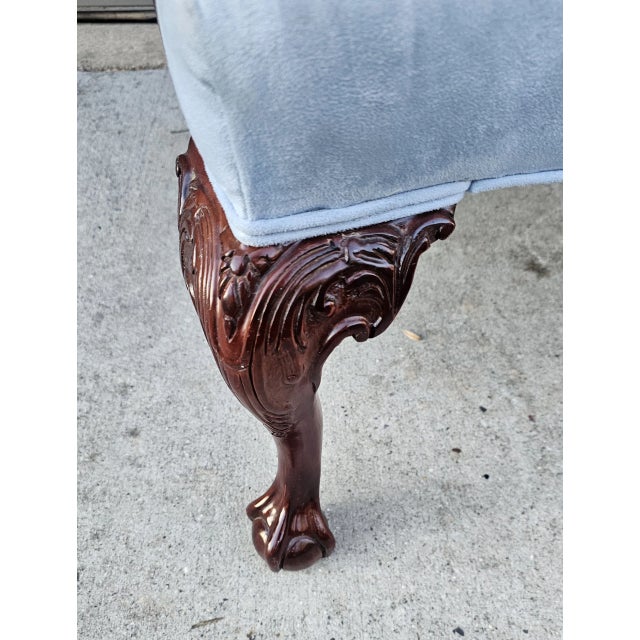 Wood Pair of Vintage Mahogany and Suede Gainsborough Armchairs For Sale - Image 7 of 7