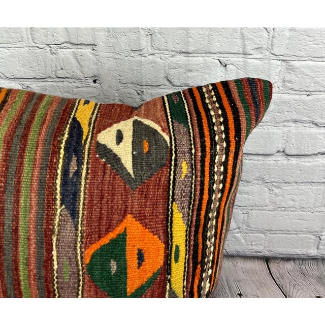 Turkish 20 x 20 Kilim Pillow Turkish Cushion Natural Istanbul Dreams Pillow Cushion Cover For Sale - Image 3 of 4