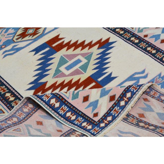 1970s Vintage Turkish Anatolian Hand Knotted Rug With Soft Texture,4'5"X5'9" For Sale - Image 4 of 5