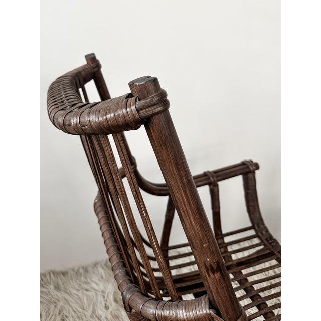 Wood Vintage Hungarian Rattan Lounge Chair, 1986 For Sale - Image 7 of 8