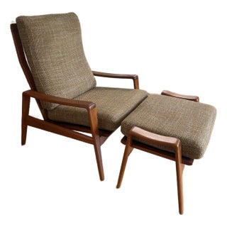 1960s Arne Wahl Iversen Armchair With Ottoman For Sale