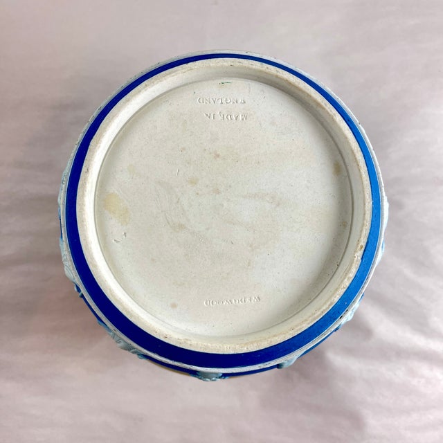 Wedgwood Royal Blue Jasperware Biscuit Barrel For Sale - Image 9 of 12
