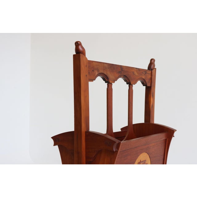 Antique Dutch Amsterdam School Magazine Rack, 1920s For Sale - Image 6 of 12