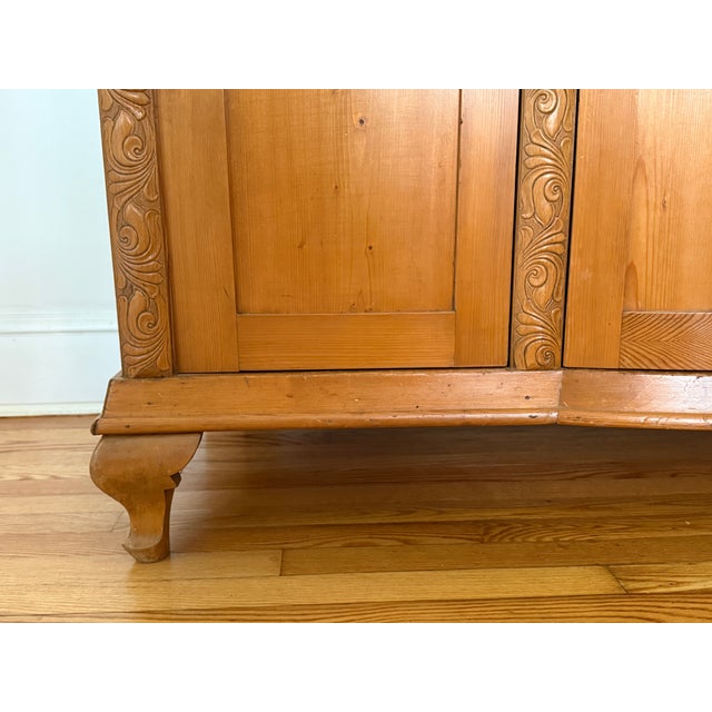 Wood Italian Midcentury Pine Sideboard With Applied Fruit Carvings For Sale - Image 7 of 15