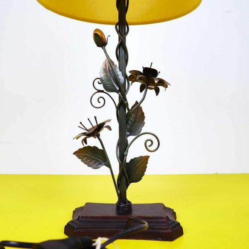 Vintage Metal Floral Table Lamp For Sale - Image 12 of 13