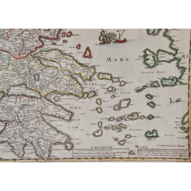 Greece, "Graeciae Antiquae"" A 17th Century Hand-colored Map by Sanson For Sale In San Francisco - Image 6 of 9