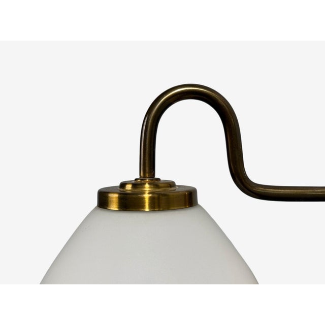 Swedish Modern, Double Wall Sconce, Brass, Glass, Sweden, 1980s For Sale In New York - Image 6 of 8