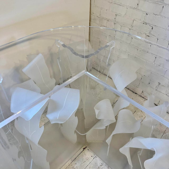 80s Custom Lucite Sculptural Foliage L Shape Bar For Sale In Cleveland - Image 6 of 11