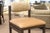 Set of 4 Thayer Barstools by Maiden Home Dark Oak Wood Leather & Shearling Seats For Sale In Detroit - Image 6 of 11