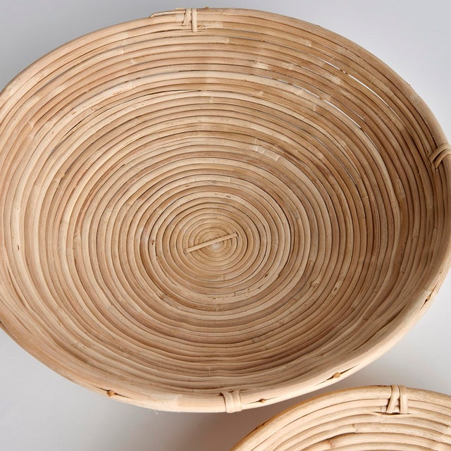 Kenneth Ludwig Chicago Cane Rattan Low Bowls, Set Of 2 For Sale - Image 4 of 7