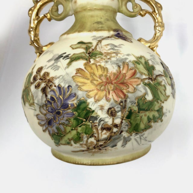 This is a stunning example of antique Austrian Art Nouveau (Jugendstil) porcelain, dating to the late 19th or early 20th...