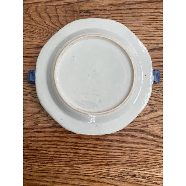 19th Century Chinese Export Blue Canton Warming Dish For Sale - Image 4 of 6