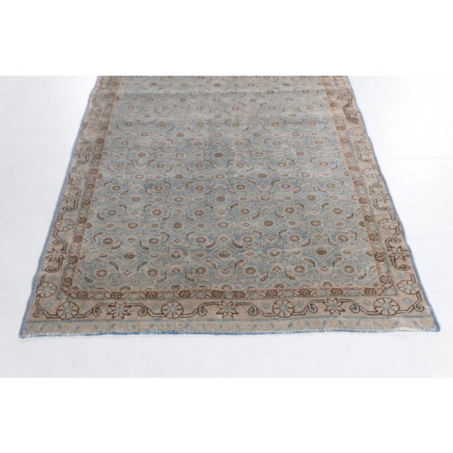 Antique 1910 Blue Hand Knotted Runner - 3'3 X 15'4 For Sale In New York - Image 6 of 12