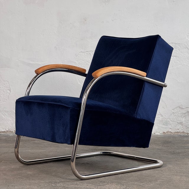 1930s Tubular Steel Bauhaus Chairs attributed to Anton Lorenz for Mucke Melder, 1930, Set of 2 For Sale - Image 5 of 15