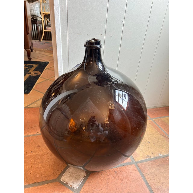 Late 18th Century Antique Large French Amber Glass Demijohn For Sale - Image 5 of 8