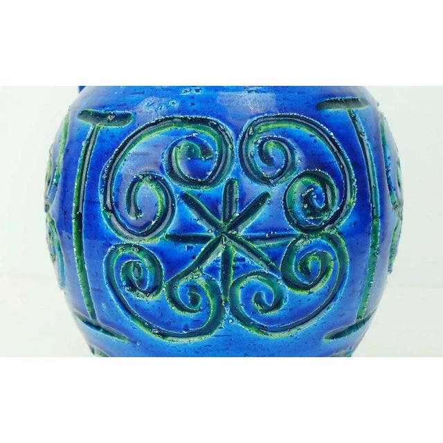 Ceramic Large Mid-Century Italian Ars Vase Jug in Blue Glaze Rimini , 1950s For Sale - Image 7 of 10