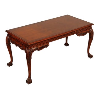 Georgian Style Carved Paw Foot Writing Desk For Sale