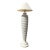 Vintage 1980s Postmodern White 1980s White Plaster Textured Ribbed Floor Lamp With Original Lamp Shade For Sale