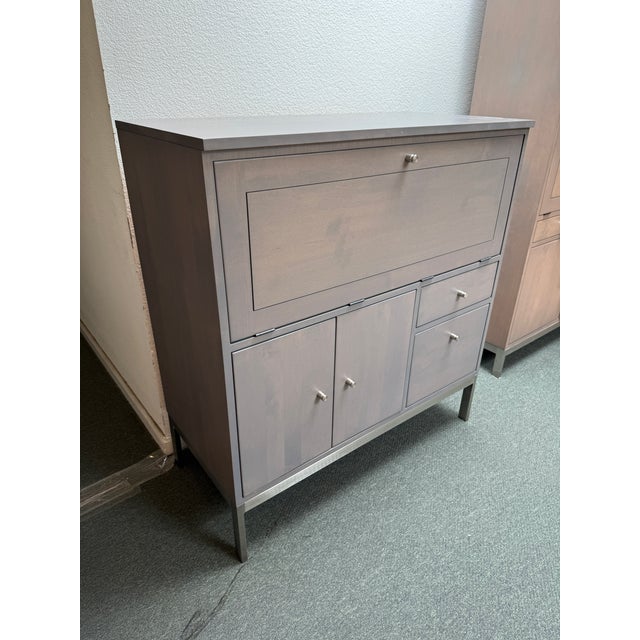 Contemporary Room & Board Linear Collection Office Armoire, Shell For Sale - Image 3 of 12