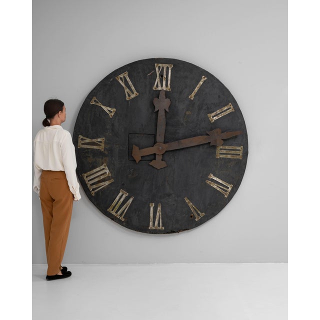 19th Century Central European Industrial Metal Wall Clock Face For Sale - Image 18 of 18