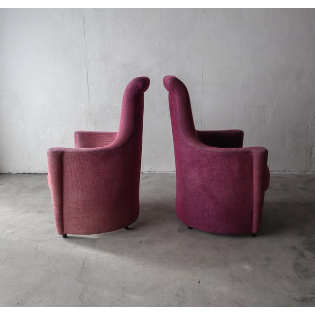 1990s Highback Postmodern Lounge Chairs - a Pair For Sale - Image 4 of 7