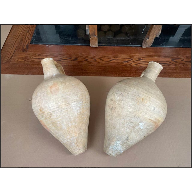 Mediterranean Late 19th Century Mediterranean Olive Jugs on Stand- a Pair For Sale - Image 3 of 12