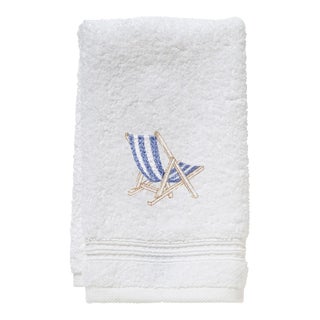 Blue Deckchair Terry Guest Towel, Embroidered For Sale