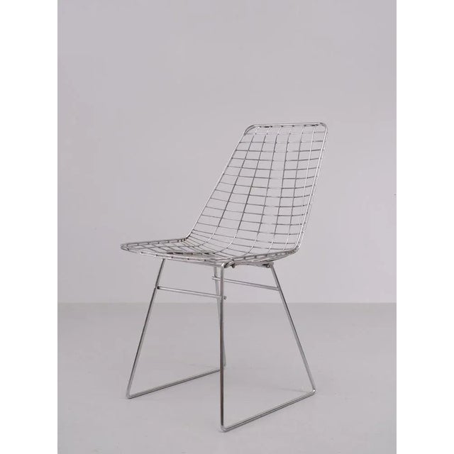 White Chrome Steel Wire Chair from Pastoe, 1968 For Sale - Image 8 of 8