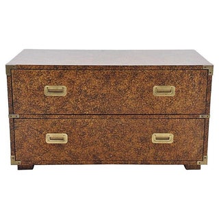 Henredon Faux Tortoise Campaign Chest For Sale