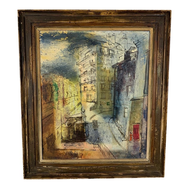 Modernist Parisian Street Scene Painting For Sale