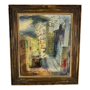 Modernist Parisian Street Scene Painting