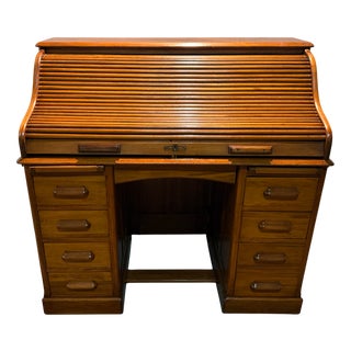 Roller Shutter Desk, 1890s For Sale
