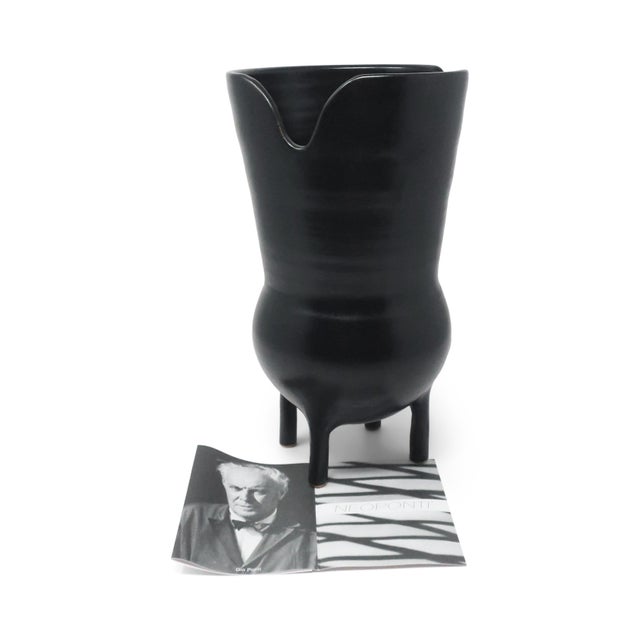 1990s Italian Bucchero Ceramic "Gubbio" Large Split-Rim Vessel by Gio Ponti for Neoponti/Costantino For Sale In New York - Image 6 of 10