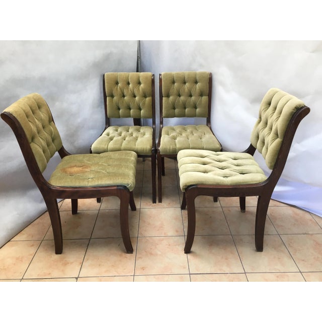 Vintage Mahogany Chesterfield Dining Chairs, Set of 4 For Sale - Image 18 of 18