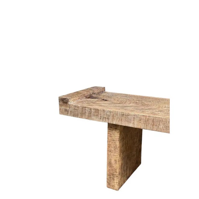 Contemporary Sculptural Mango Wood Bench Hand-Crafted, Modern Organic For Sale - Image 3 of 8