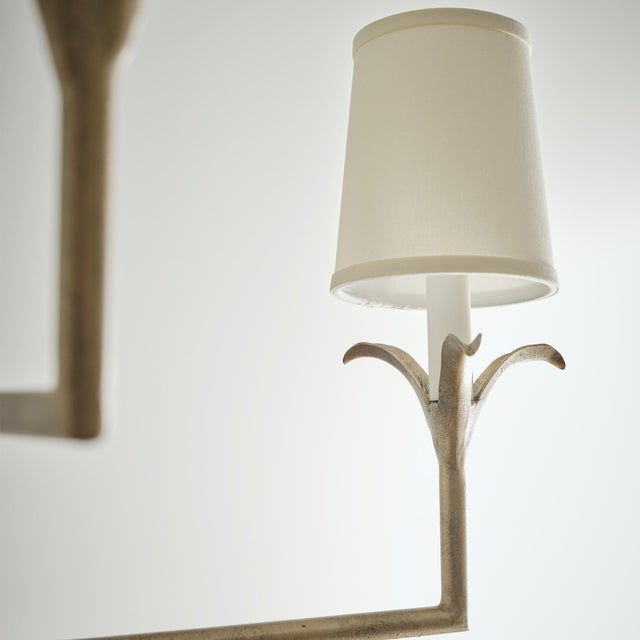 Aged Silver Lily Stems Chandelier For Sale - Image 4 of 7