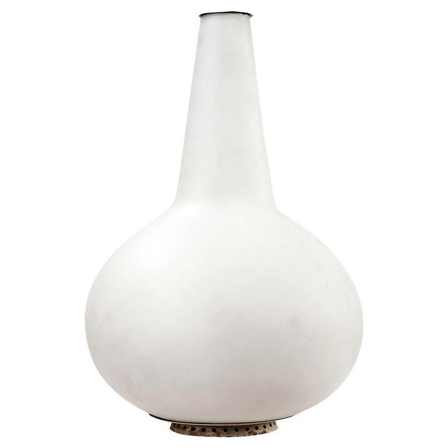 Vintage Fontana Arte Vase Lamp, Lacquered Metal and Brass, Modern Design For Sale - Image 6 of 6