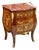 French-Style Marquetry Nightstand – Three Spacious Drawers, Gold Leaf Details & Marble Top For Sale