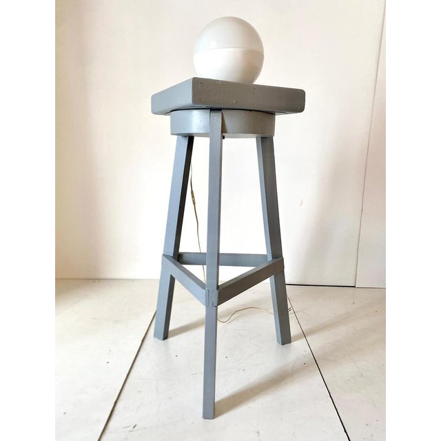 Large Vintage Wood Pedestal, Italy, 1950s For Sale - Image 10 of 12