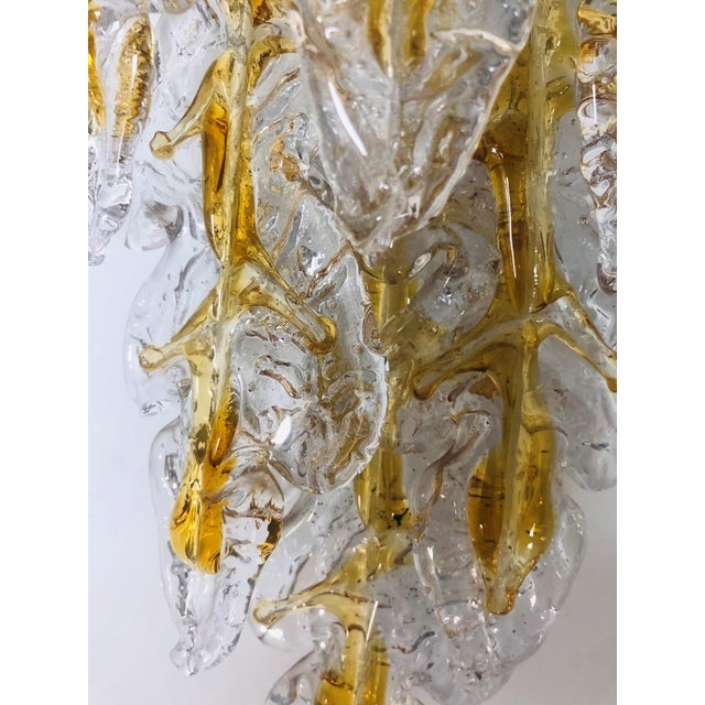 Mid-Century Modern Italian Murano Leaf Glass Wall Sconces from Mazzega, 1970s, Set of 6 For Sale - Image 11 of 14