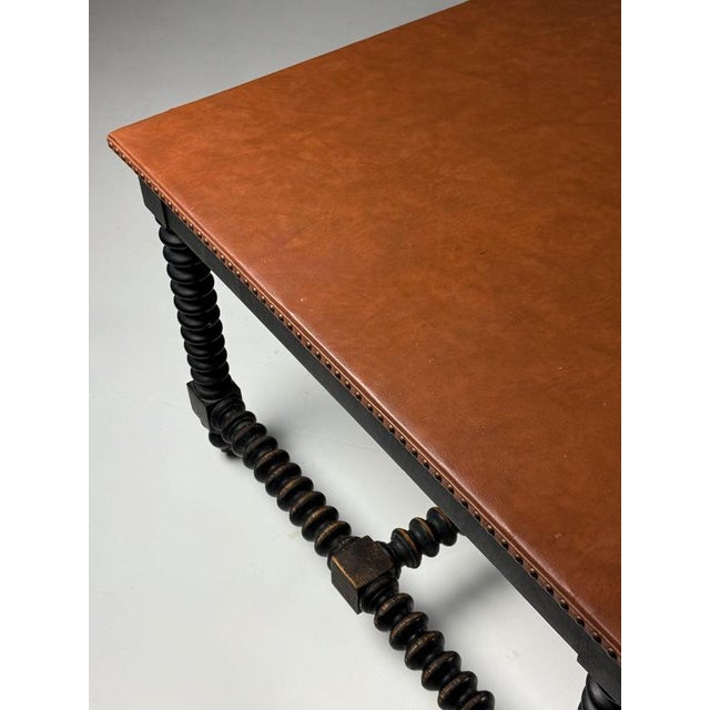 Bobbin Workbench with Leather Top, 19th Century For Sale - Image 11 of 18