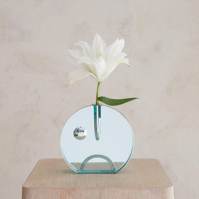 Modern Italian Round Crystal Vase by Pierangelo Gallotti & Luigi Radice, 1960s For Sale - Image 3 of 8