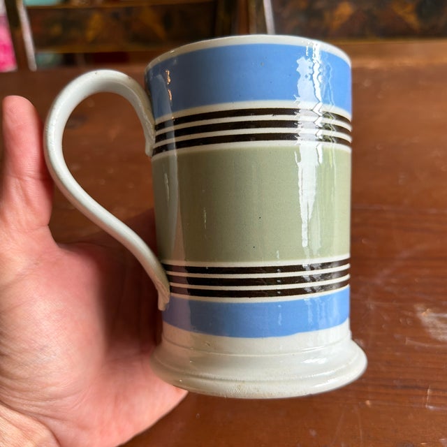 Antique Staffordshire Pearlware Mocha Banded Tankard, Circa 1820s For Sale - Image 12 of 12
